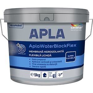 Membrana hidroizolanta flexibila monocomponenta APLA WaterBlockFlex, 5 Kg