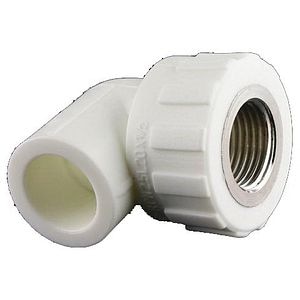 Cot plastic PPR, alb, 20 mm, unghi 90, racord 3/4, filet interior