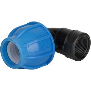 Cot compresiune, 63 mm x 2", filet interior, 90 grade, negru-albastru