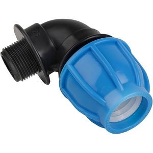 Cot compresiune, 63 mm x 2", filet exterior, 90 grade, negru-albastru