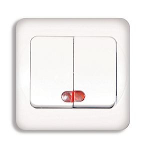 Intrerupator LED 2 module, 10 A, 250 V, alb  Quatric