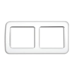 Rama dubla intrerupator PVC, alb