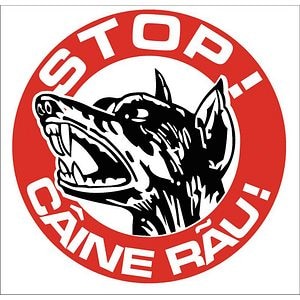 Placuta‚ 'stop caine rau'