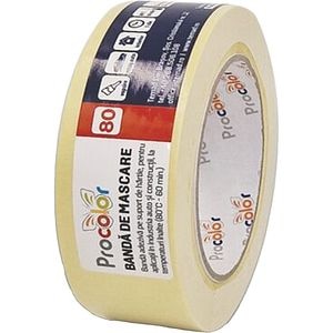 Banda adeziva mascare PROCOLOR 80C, 38mm x 50m, galben