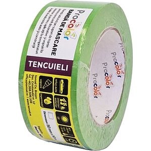 Banda adeziva mascare PROCOLOR Tencuiala, 50mm x 50m, galben