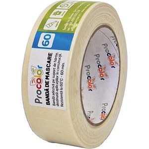 Banda adeziva mascare PROCOLOR 60C, 38mm x 50m, galben