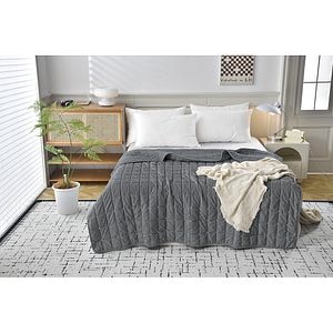 Cuvertura Velvet Cozy, 180 x 200 cm, poliester, gri