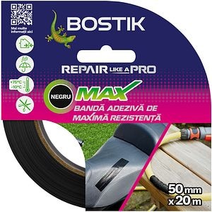 Banda adeziva maxima rezistanta BOSTIK, 50mm x 20m, negru