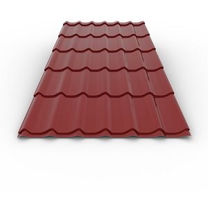 Tigla metalica, Rosu, RAL 3011, 0,4 mm x 185 x 120 cm, lucios, 2,22 mp  Bravo 