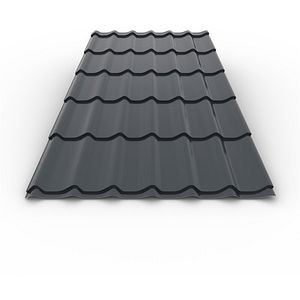 Tigla metalica, Gri, RAL 7016, 0,4 mm x 185 x 120 cm, lucios, 2,22 mp  Bravo 