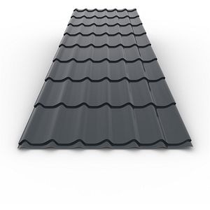 Tigla metalica, Gri, RAL 7016, 0,4 mm x 290 x 120 cm, 3,48 mp  Bravo Lucios