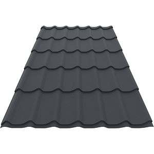 Tigla metalica Smart, gri mat (RAL 7016), 0.4 mm, 220 x 120 cm