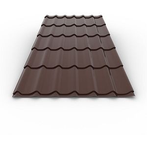 Tigla metalica, Maro, RAL 8017, 0,4 mm x 185 x 120 cm, lucios, 2,22 mp  Bravo 