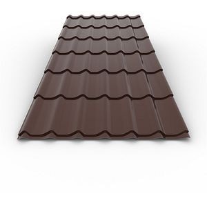 Tigla metalica, Maro, RAL 8017, 0,4 mm x 220 x 120 cm, 2,64 mp Bravo Lucios