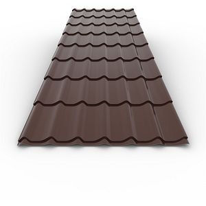 Tigla metalica, Maro, RAL 8017, 0,4 mm x 290 x 120 cm, lucios, 3,48 mp  Bravo 