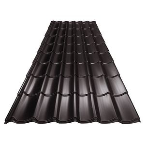 Tigla metalica, Maro, RAL 8019, 0,4 mm x 220 x 120 cm, lucios, 2,64 mp  Bravo 