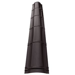Coama rotunda, RAL structurat 8019, lungime 2 m, grosime 0.5 mm