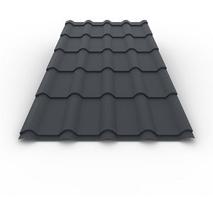 Tigla metalica, Gri, RAL 7016, 0,5 mm x 189 x 118,5 cm, structurat, 2,24 mp  Bravo 