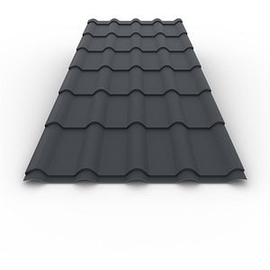 Tigla metalica, Gri, RAL 7016, 0,5 mm x 224 x 118.5 cm, mediteran, 2,65 mp  Bravo 