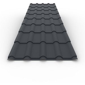 Tigla metalica, Gri, RAL 7016, 0,5 mm x 294 x 118,5 cm, structurat, 3,48 mp  Bravo 