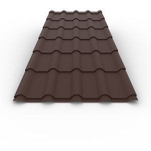 Tigla metalica, Maro, RAL 8017, 0,5 mm x 224 x 118,5 cm, 2,654 mp  Bravo Mediteran