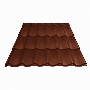 Tigla metalica, Maro, RAL 8017, 0,45 mm x 220 x 120 cm, structurat, 2,64 mp • Bravo 