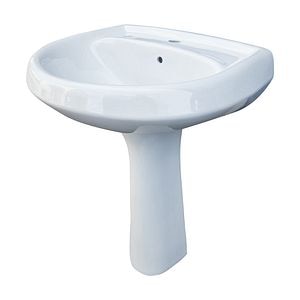 Set lavoar baie si piedestal REGATA Carpi, portelan, 64 x 53 x 82 cm, alb