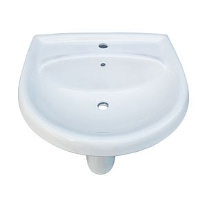 Set lavoar baie si piedestal, alb, portelan, 64 x 53 x 82 cm • Carpi