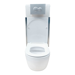 Set WC si rezervor, suspendat, clapeta dubla, oval, alb, 3/6 L, Supreme