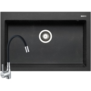 Pachet chiuveta PYRAMIS Chiuveta Altexia SQFL 76, compozit granit + baterie, negru