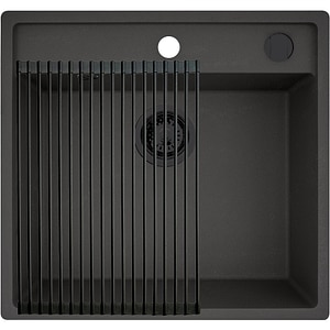 Chiuveta bucatarie PYRAMIS Star Square 55, 1 cuva, compozit granit, negru