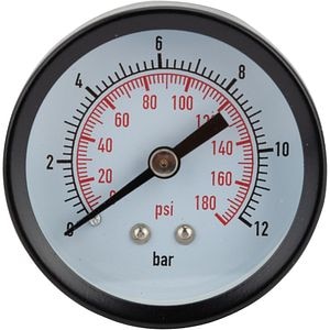 Manometru EVOTOOLS MAN10-BACK, 1/4", 12 bar, plastic