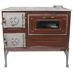 Soba cu plita de gatit pe lemne tip dreapta Fantazia, 6.4 kW, 80 x 43.7 x 75 cm, maro