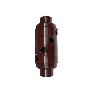 Recuperator caldura emailat, compact, diametru 13 cm, maro • Evotools