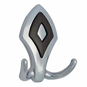 Cuier metalic, 2 carlige, wenge si crom 