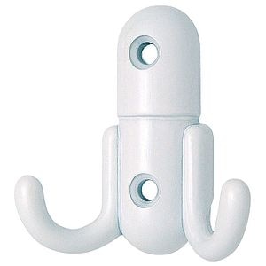 Cuier metalic, 2 carlige, alb