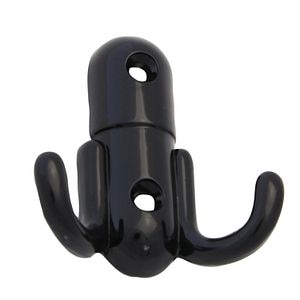 Cuier metalic, 2 carlige, negru 