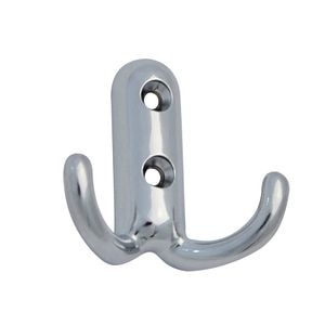 Cuier metalic, 2 carlige, crom lucios