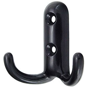 Cuier metalic, 2 carlige,  negru 