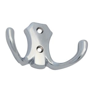 Cuier metalic, 2 carlige, nichel