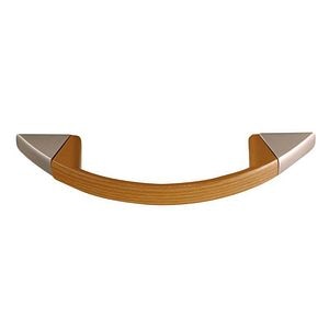 Maner mobila arcada plastic, 96 mm, stejar si crom satinat 