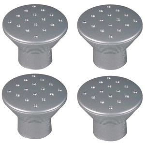 Set 4 butoni plastic, 30 x 23 mm, crom satinat