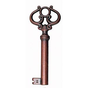 Cheie decorativa usa, finisaj cupru antic, set 2 bucati