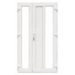 Usa exterior FENSTERWELT, cu geam, dreapta, PVC, 120 x 205 cm, alb