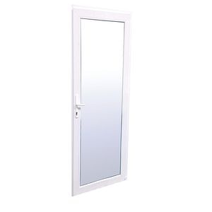 Usa termopan PVC interior/exterior, batanta, cu geam, 4 C, alb, dreapta, simpla deschidere, 88 x 195 cm • Extruplast