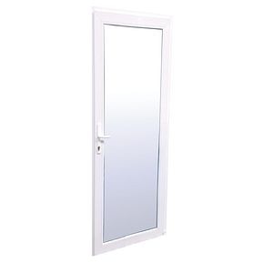 Usa termopan PVC interior/exterior, batanta, cu geam, 4 C, alb, stanga, simpla deschidere, 88 x 195 cm • Extruplast