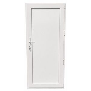 Usa exterior FENSTERWELT, fara geam, dreapta, PVC, 88 x 195 cm, alb