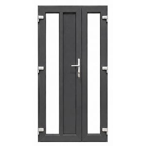 Usa exterior FENSTERWELT, cu geam, stanga, PVC, 120 x 205 cm, gri antracit