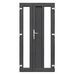 Usa exterior FENSTERWELT, cu geam, dreapta, PVC, 120 x 205 cm, gri antracit