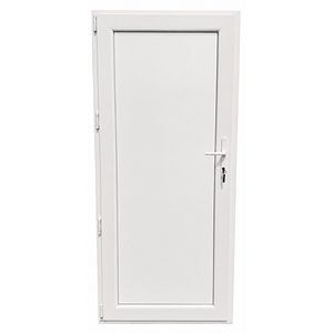 Usa exterior FENSTERWELT, fara geam, stanga, PVC, 88 x 195 cm, alb